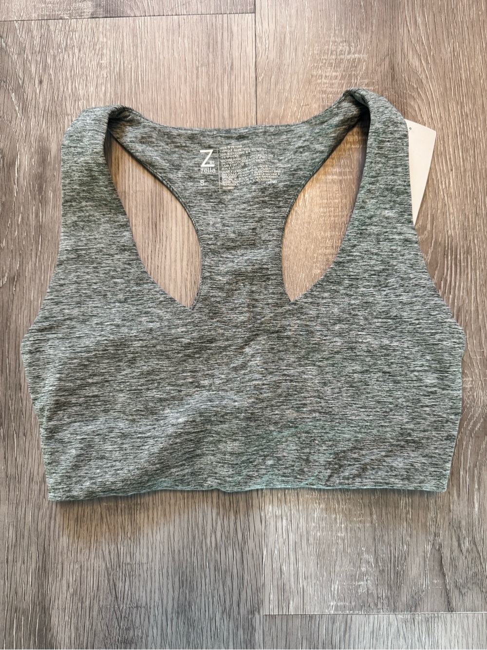 Z by Zella NWT Green V-Neck Medium Support Racerback Sports Bra Size Small